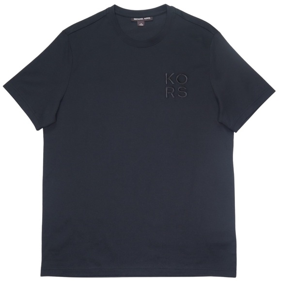 Michael Kors T-shirt Mens Size Medium Embroidered Logo Black Short Sleeve - Picture 2 of 12